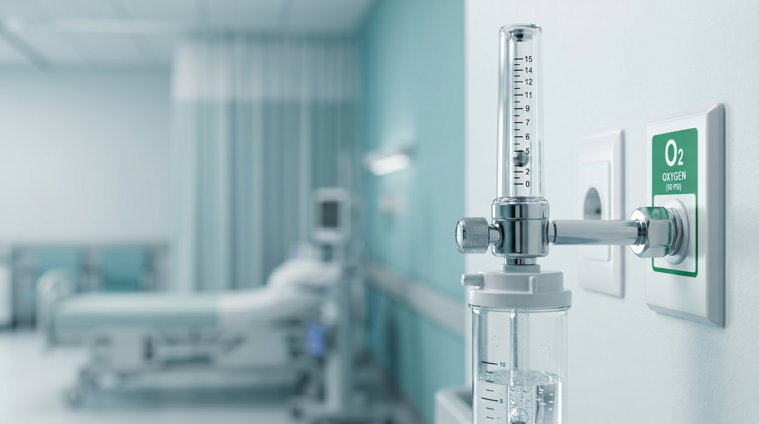 wall mounted oxygen flow meter