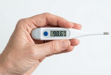 Digital thermometer showing an accurate temperature reading