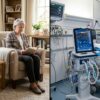 Side by side comparison of a home oxygen concentrator and a hospital ventilator