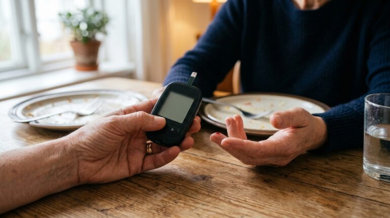 Checking random blood sugar two hours after a meal