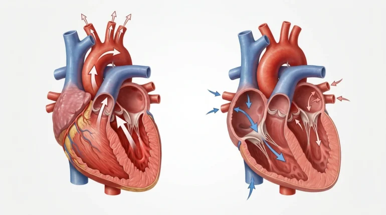 Heart contracting and relaxing, the source of systolic and diastolic pressure